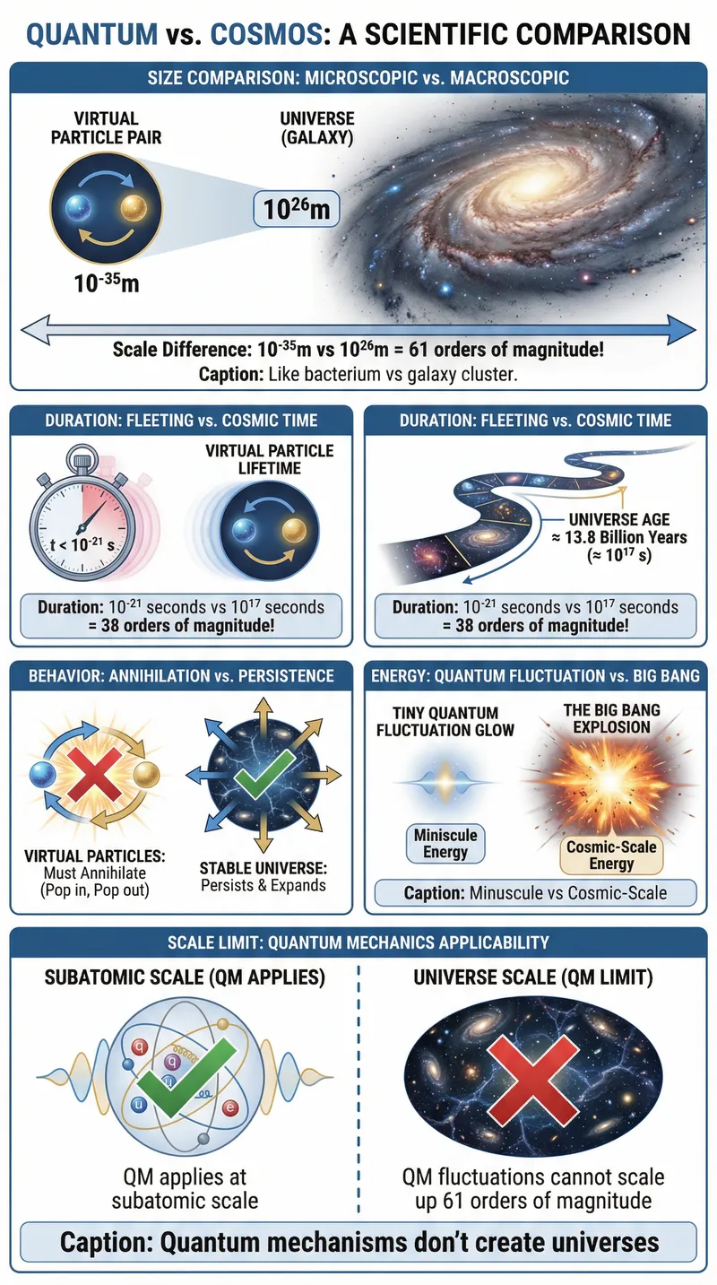 Comparing Virtual Particles to the Universe Infographic