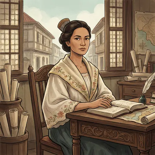 Historical Figure Woman in 19th-Century Philippine Clothing