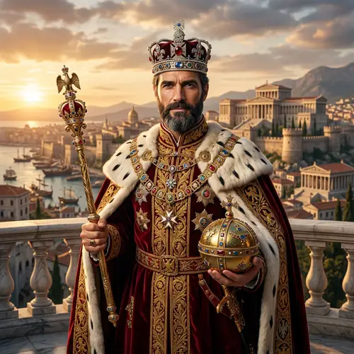 Regal World Leader Portrait: Symbol of Strength and Intelligence