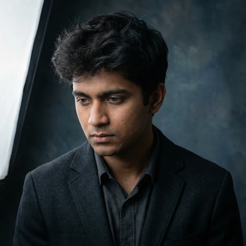 Intimate Studio Portrait of Young South Asian Man Intimate Studio Portrait of Young South Asian Man