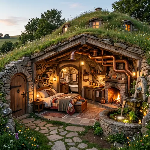 Unique Hillock Hideout: Apartment-style Refuge with Intricate Ventilation System