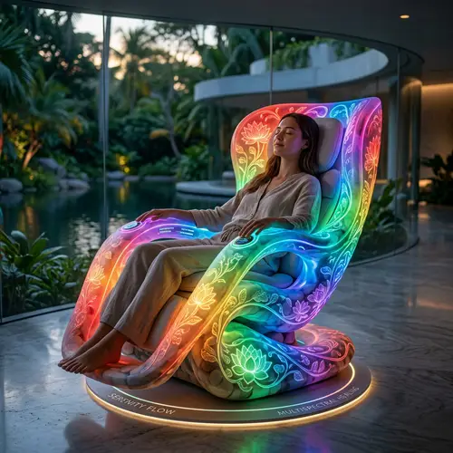 Futuristic Rainbow Chair | Healing Device for Comfort