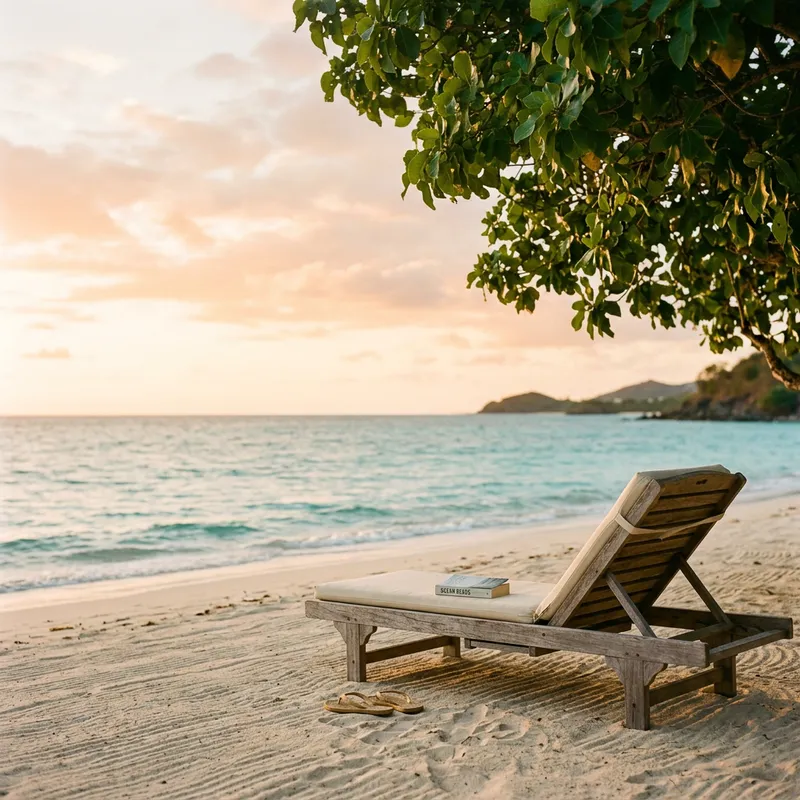 Serene Beach Retreat at Golden Hour Serene Beach Retreat at Golden Hour