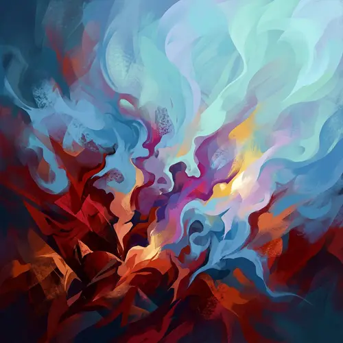 Abstract Redemption: Dynamic Forms & Vibrant Colors