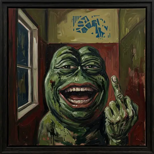 Lonely Pepe the Frog - Francis Bacon Inspired Art