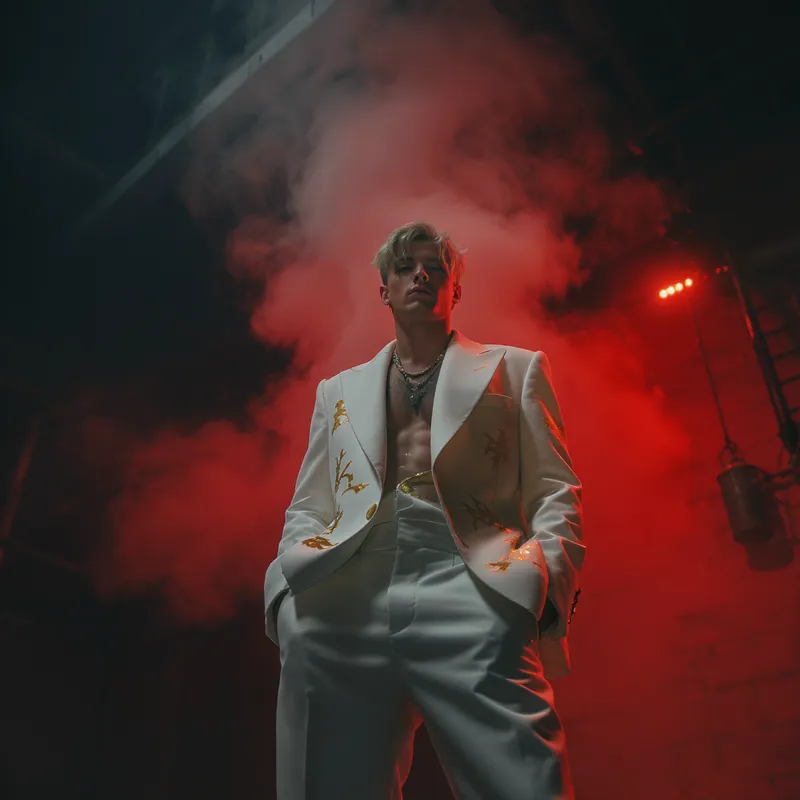 Cinematic Music Video Aesthetic in a Foggy Warehouse