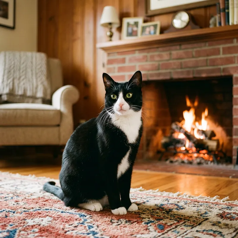 Adorable Tuxedo Cat - Elegant Black & White Feline