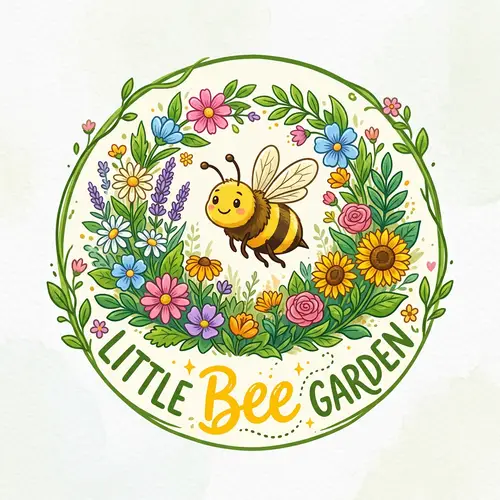 Little Bee Garden Logo: Vibrant Nature-Inspired Design