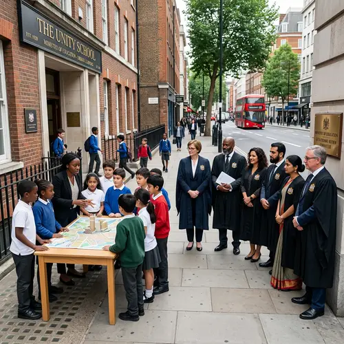 Diverse Urban Education Scene with Ministry Magistrates