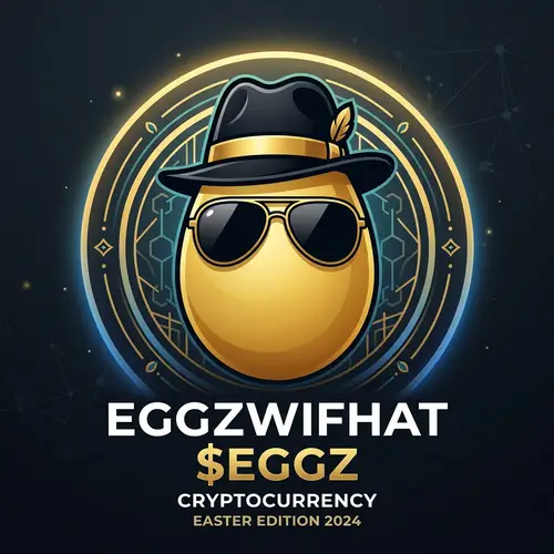 Stylish EGGZWIFHAT Cryptocurrency Logo for Easter Launch