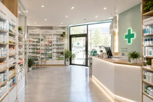 Modern 35 sqm Pharmacy Interior Design
