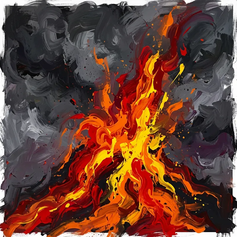 Abstract Volcano Eruption Art - Bold & Fiery Visual