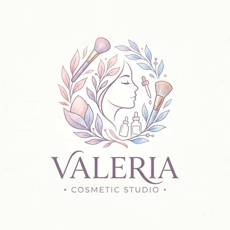 Elegant Cosmetic Studio Logo Design - Valeria Elegant Cosmetic Studio Logo Design - Valeria