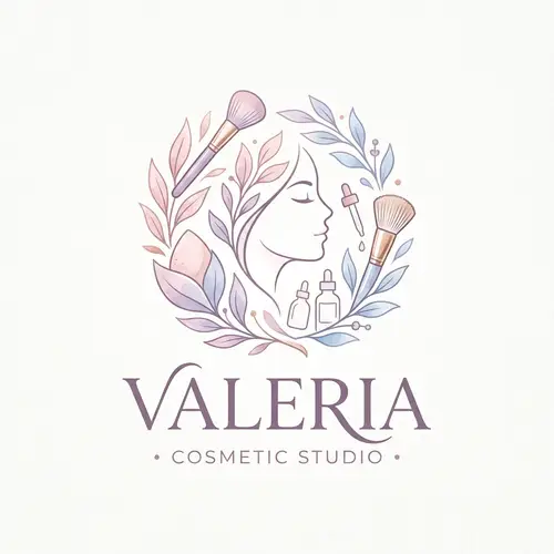 Elegant Cosmetic Studio Logo Design for Valeria