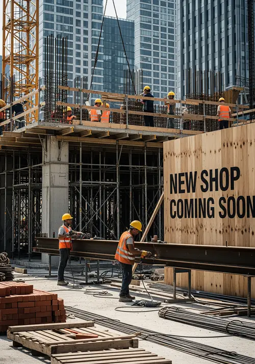 Cinematic Construction Site Photo in Modern City