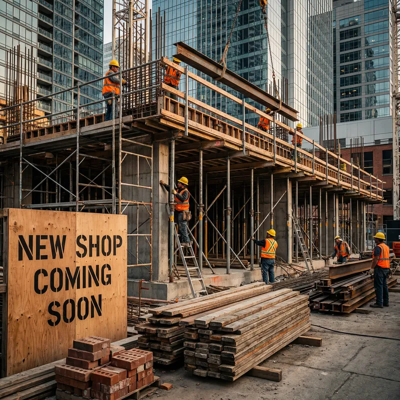 Cinematic Construction Site Photo in Modern City