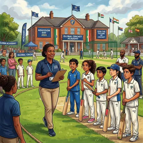 Diverse Scene at Cricket Academy | Admission Day Excitement