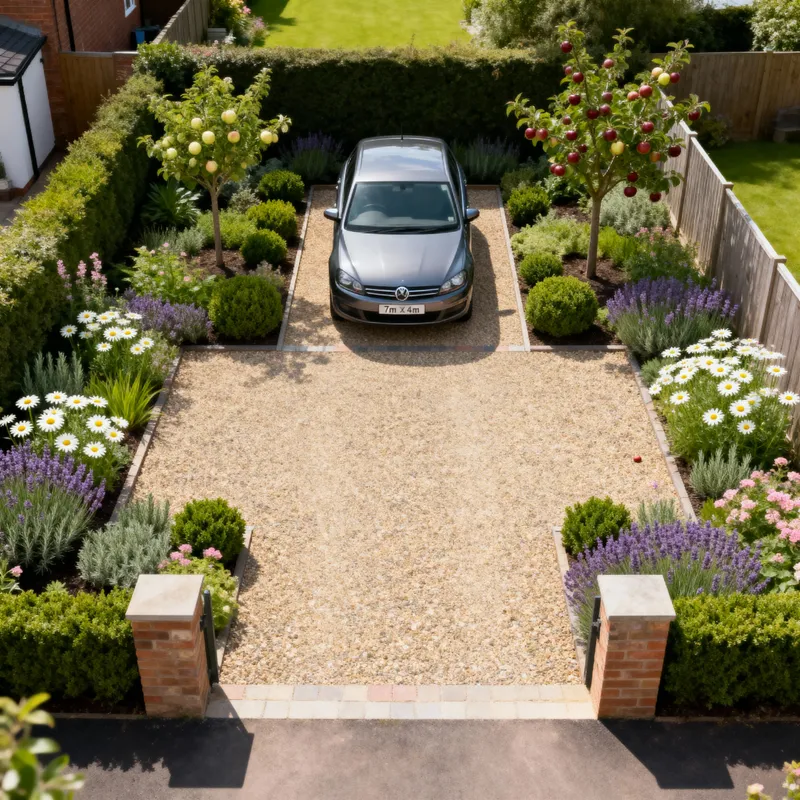Cost-Effective Garden Design with Car Parking