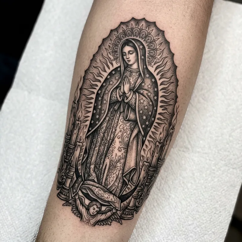 Stunning Virgen de Guadalupe Tattoo Design Stunning Virgen de Guadalupe Tattoo Design