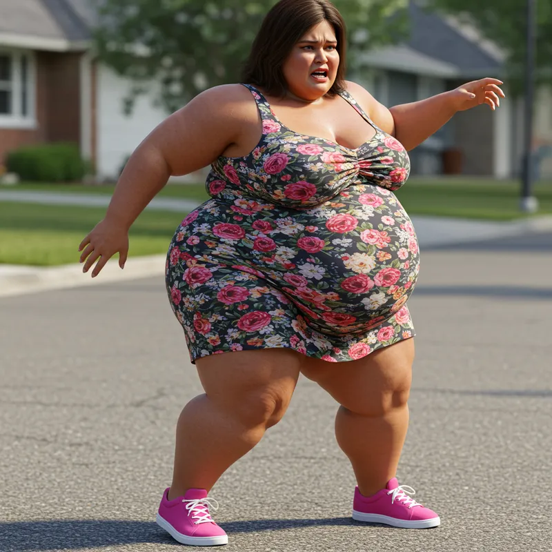 BBW with Huge Belly: Struggles to Walk