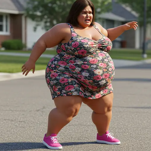 BBW with Huge Belly: Struggles to Walk