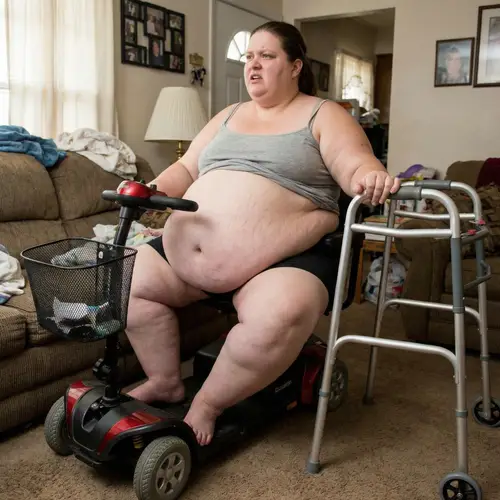 BBW with Huge Belly: Struggles to Walk