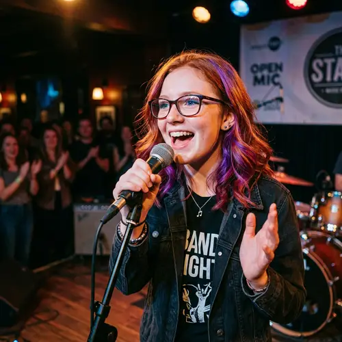 Talented 16-Year-Old Singer with Unique Hair