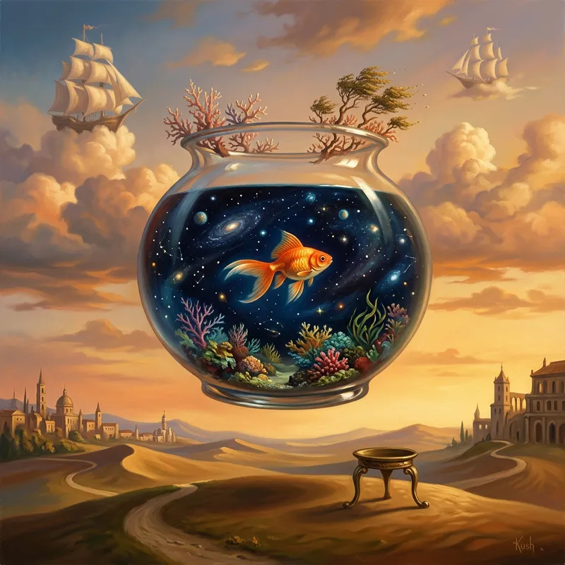 Surreal Goldfish Art by Vladimir Kush