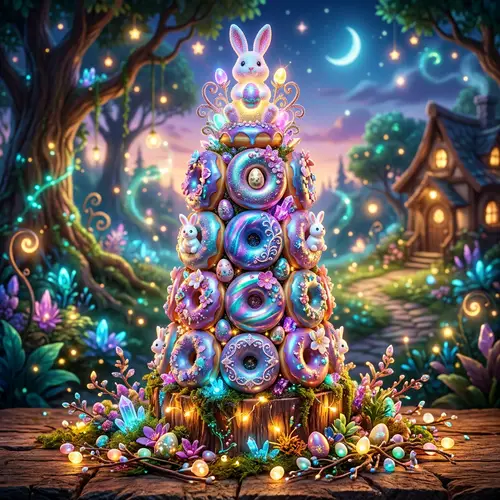 Otherworldly Easter Donut Tower – Fantasy Glaze