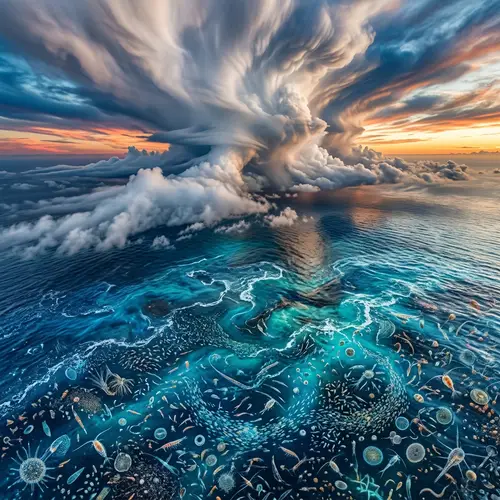 Abstract Cloud Above Ocean - Nature's Majestic Dance