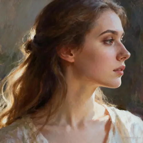 Elegant Side View of a Lady by Georgy Curasov