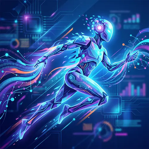 Abstract AI Entity in Dynamic Pose