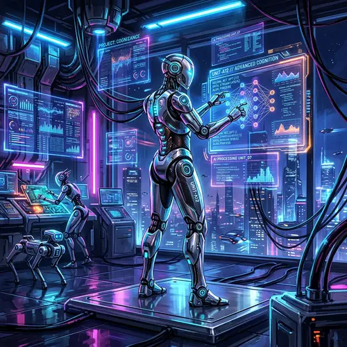 Hyper-Futuristic AI Illustration | Advanced Technology Visuals