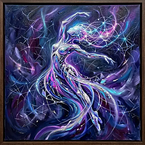 Abstract Representation of Artificial Intelligence in Striking Pose