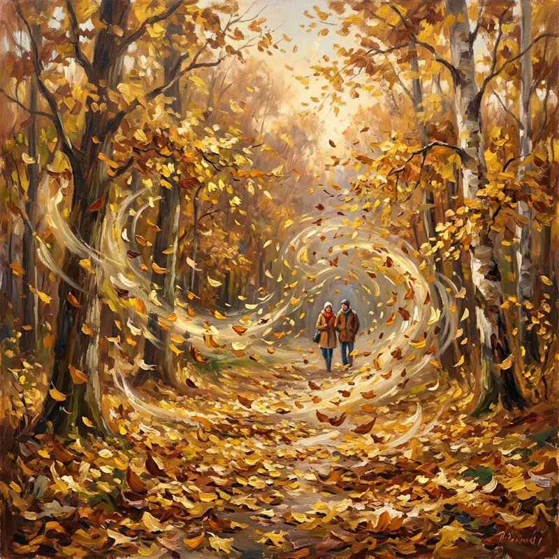Autumn Leaves Impressionism - Warm Yellows & Browns Art