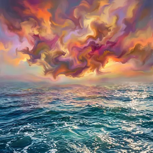 Abstract Cloud Above Macro Ocean | Unique Visual Experience