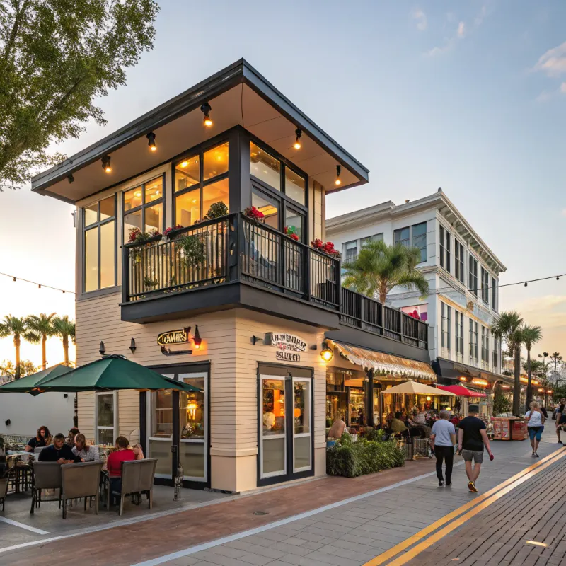 Charming Two-Story Balcony Restaurant
