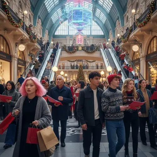 Christmas Shopping Plaza in Dickensian Style