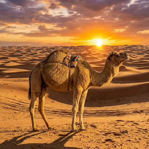 Majestic Camel in Vast Desert | Long-Distance Traveler