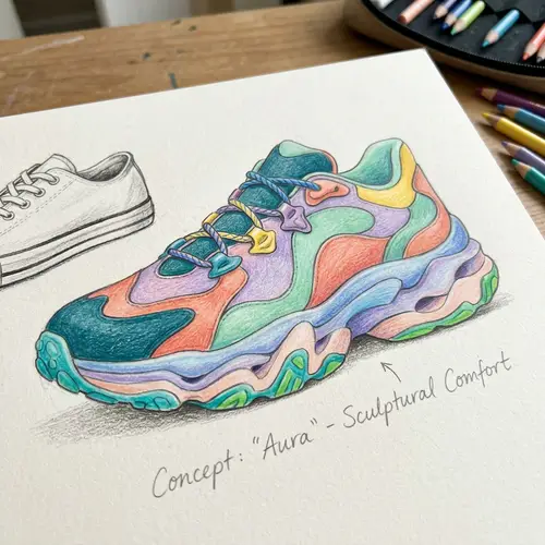 Inventive Comfort: Dream-Like Sneaker Crafted with Vibrant Design