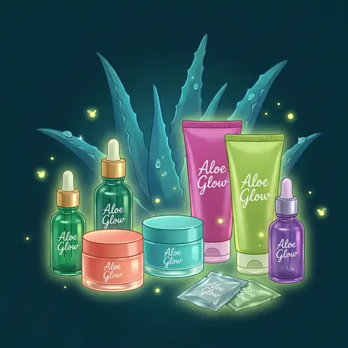 Aloe Glow: Enchanting Skincare Illustration