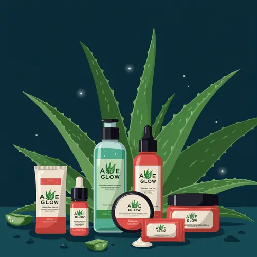 Aloe Glow: Enchanting Skincare Illustration