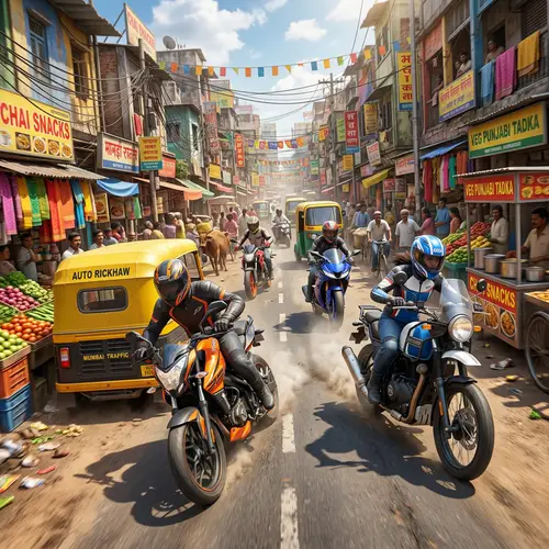 Indian Street Bike Driving Game | Diverse Riders Racing Through Bustling City