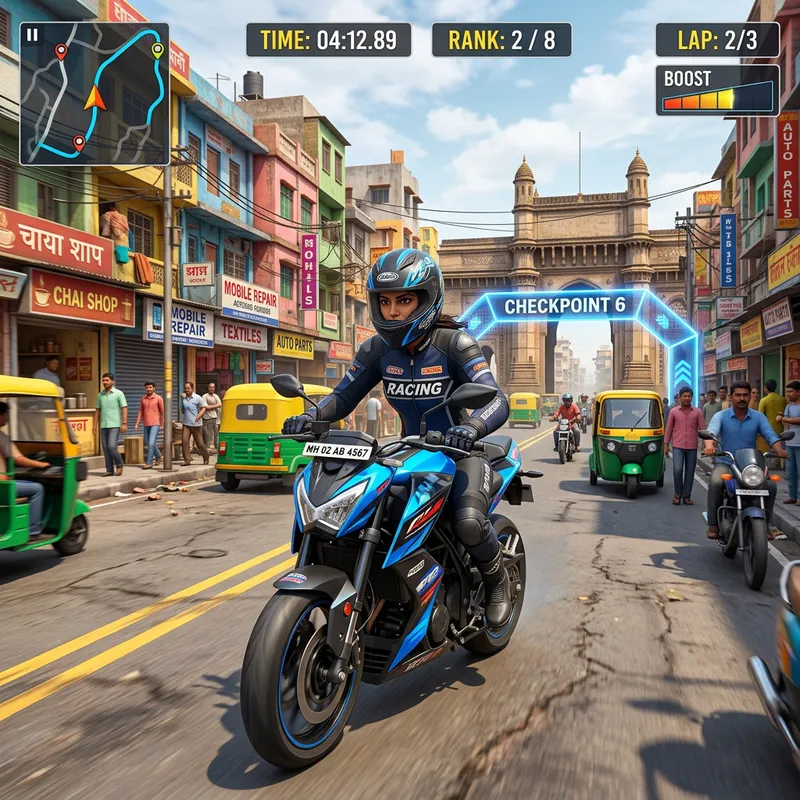 Exciting Indian Bike Racing Game with Customizable Female Character