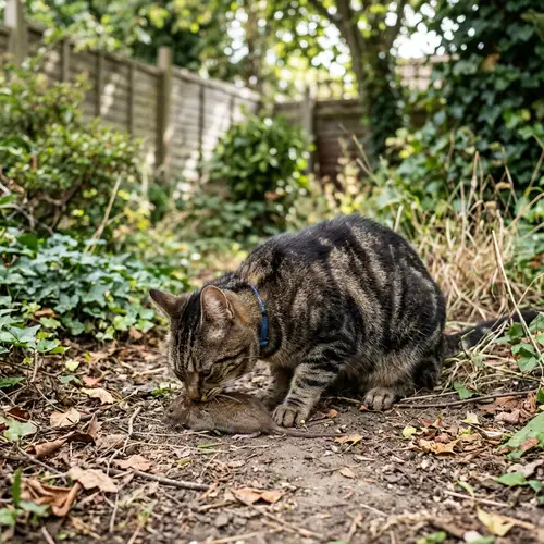 Cat Eating a Rat: Nature's Hunting Skills