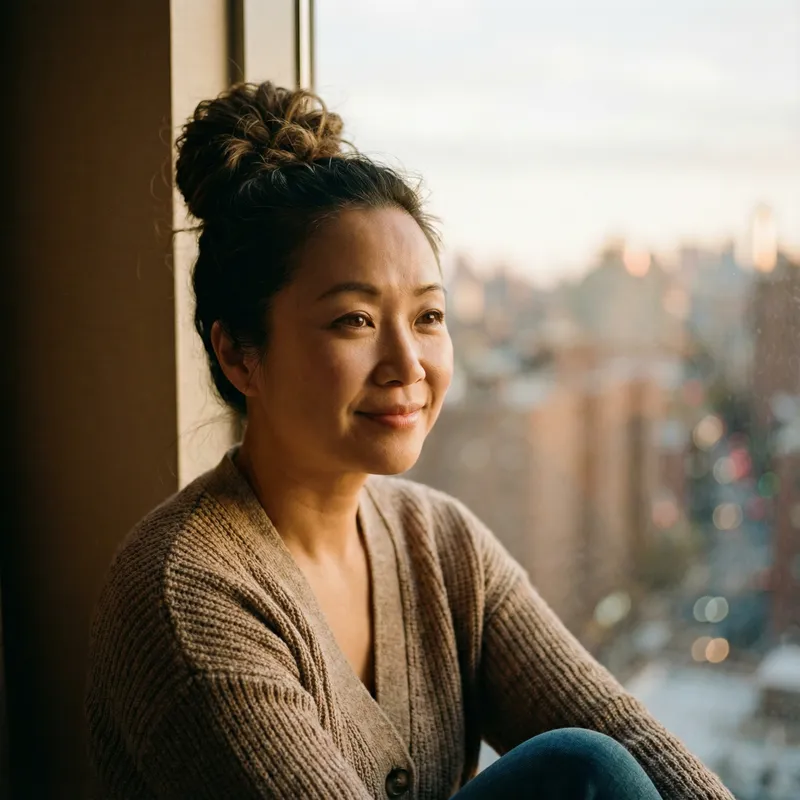 Elegant Asian Woman Portrait in Urban Setting
