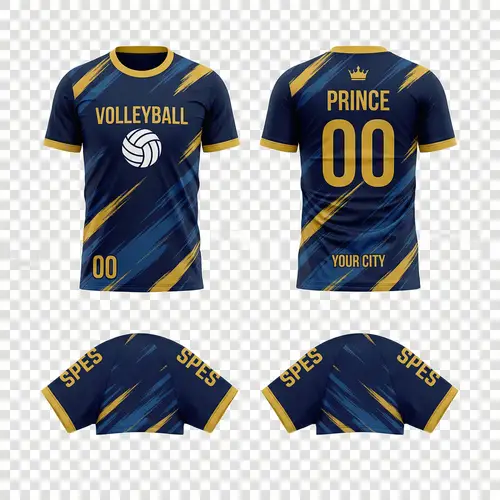 Custom Volleyball Jersey Design with Gold Accents