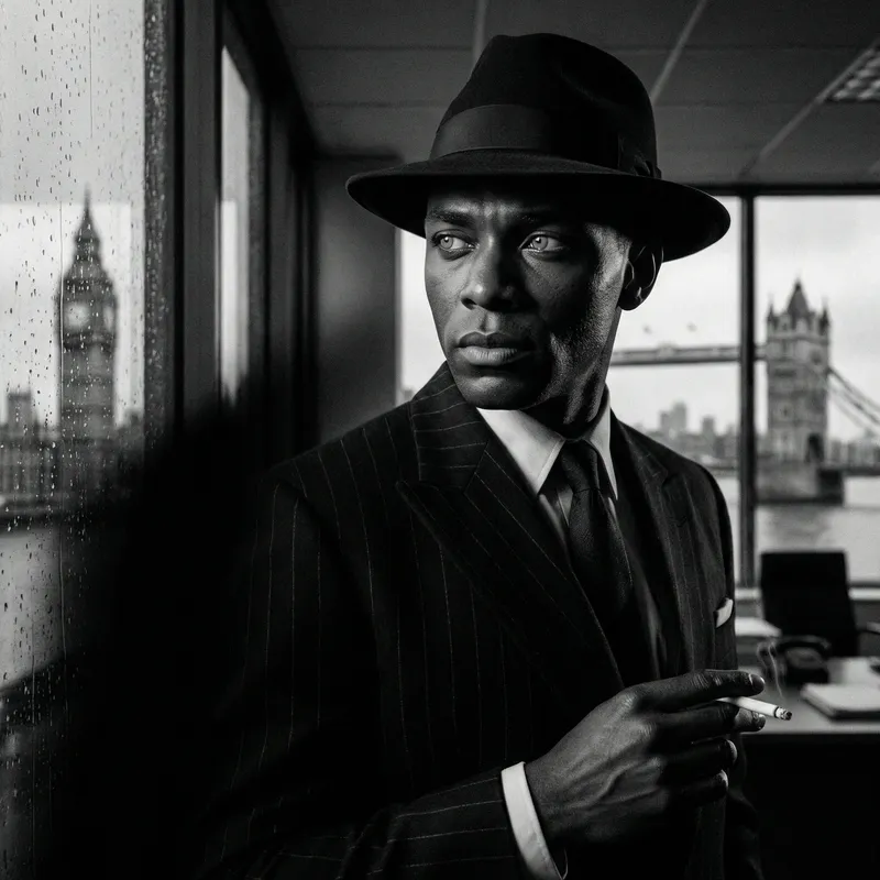 Classic Noir Portrait of a Suave Black Man