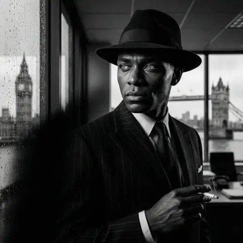 Classic Noir Portrait of a Suave Black Man