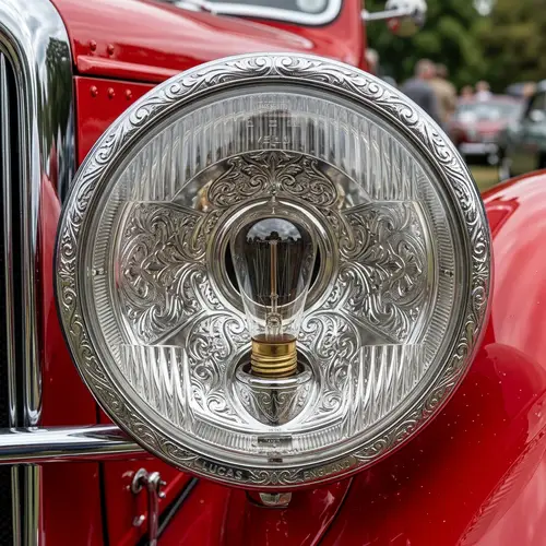 Detailed Car Headlight Illustration | Classic Luxury Design